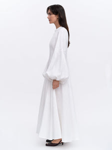 White Linen Embroidered Dress Dew