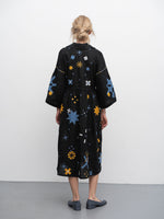 Load image into Gallery viewer, Linen dress with embroidery and applique Zori

