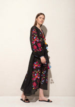 Load image into Gallery viewer, Embroidered maxi linen dress with ornaments Gloria
