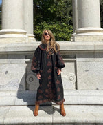 Load image into Gallery viewer, Embroidered midi linen dress with ornaments Doris
